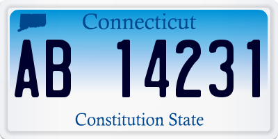 CT license plate AB14231