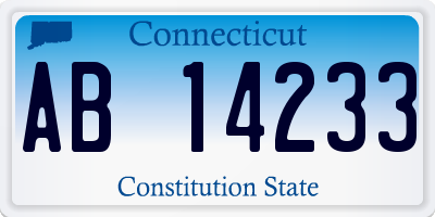 CT license plate AB14233