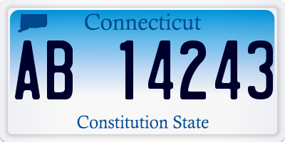 CT license plate AB14243
