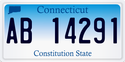 CT license plate AB14291