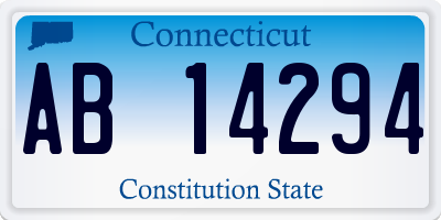 CT license plate AB14294