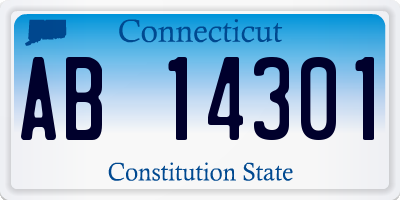 CT license plate AB14301