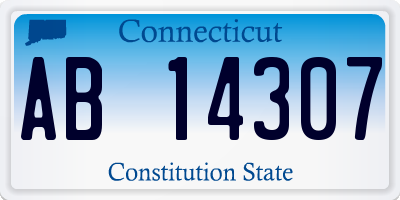 CT license plate AB14307