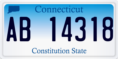 CT license plate AB14318