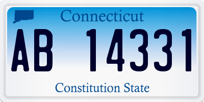 CT license plate AB14331