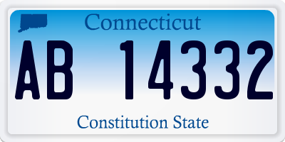 CT license plate AB14332