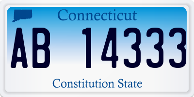 CT license plate AB14333