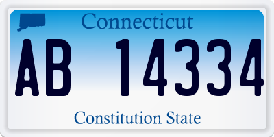 CT license plate AB14334