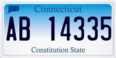 CT license plate AB14335