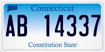 CT license plate AB14337