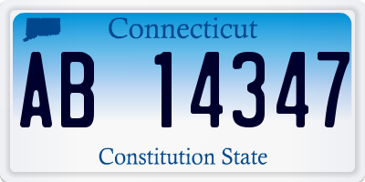 CT license plate AB14347