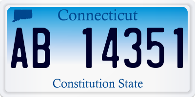 CT license plate AB14351