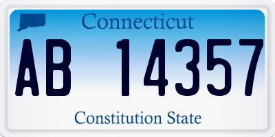 CT license plate AB14357