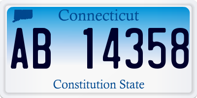 CT license plate AB14358
