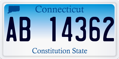 CT license plate AB14362