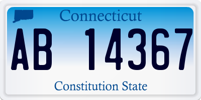 CT license plate AB14367