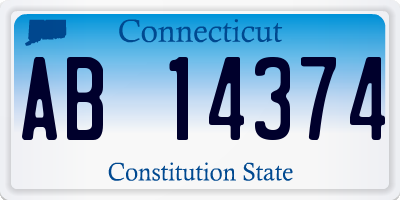 CT license plate AB14374