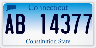 CT license plate AB14377