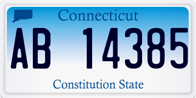CT license plate AB14385
