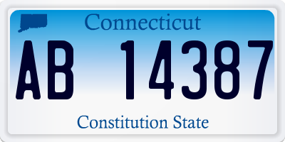 CT license plate AB14387