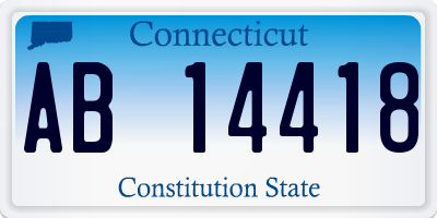 CT license plate AB14418