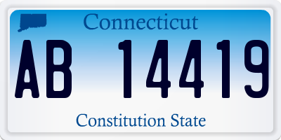 CT license plate AB14419