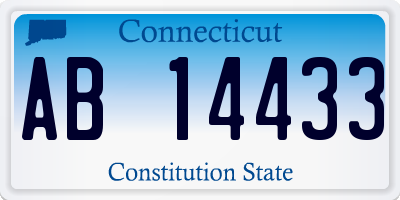 CT license plate AB14433