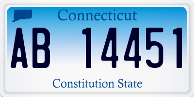 CT license plate AB14451