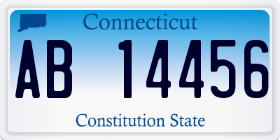 CT license plate AB14456