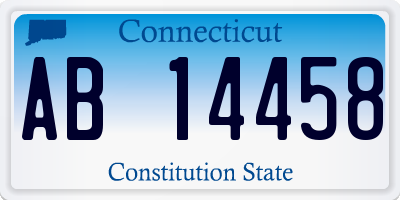 CT license plate AB14458