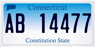 CT license plate AB14477