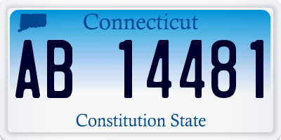 CT license plate AB14481