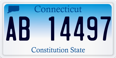 CT license plate AB14497