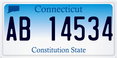 CT license plate AB14534