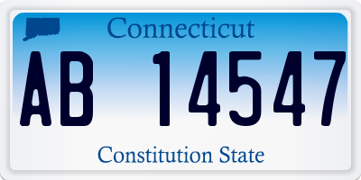 CT license plate AB14547