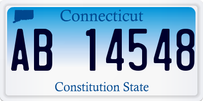 CT license plate AB14548