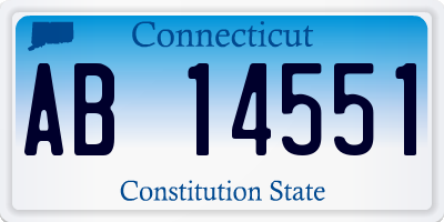 CT license plate AB14551