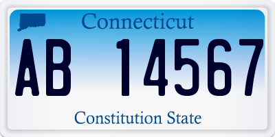 CT license plate AB14567