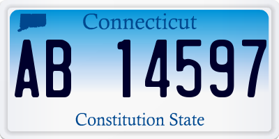 CT license plate AB14597