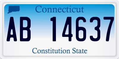 CT license plate AB14637