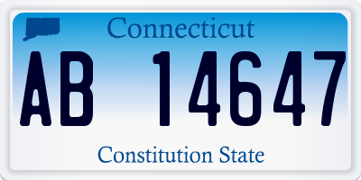 CT license plate AB14647