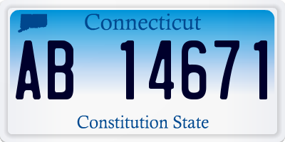 CT license plate AB14671