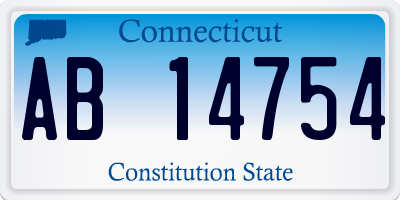 CT license plate AB14754
