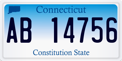 CT license plate AB14756