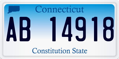 CT license plate AB14918