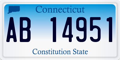 CT license plate AB14951