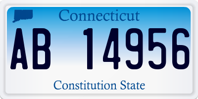 CT license plate AB14956