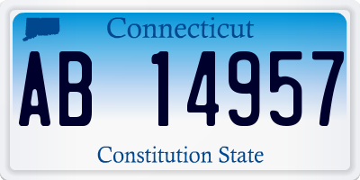 CT license plate AB14957