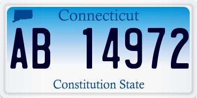 CT license plate AB14972