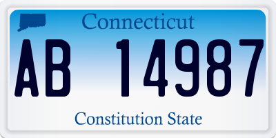 CT license plate AB14987